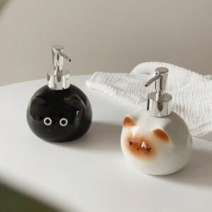Dispenser de Sabonete de Cerâmica com Gatinho