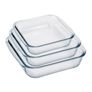 Conjunto de Assadeiras Nadir Sempre em Vidro 3 Peças