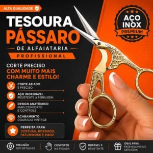 Tesoura com Formato de Pássaro em Aço Inox NYBC