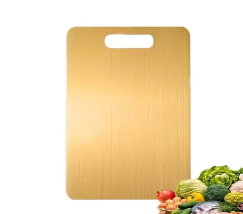 Tábua de corte de aço inox dourada para cozinha