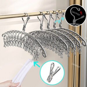 Varal para roupas íntimas em aço inox com 20 clipes